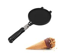 Macchina per Cono di Cialda, 16,5 cm Waffle Cone Maker in Lega di Alluminio, Macchina per Cono Gelato Rotolo di Uova Crepe Pan