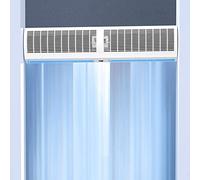 Macchina per cortina d'aria commerciale con telecomando, ventilatore invisibile a basso rumore per l'efficienza energetica, ideale per aree ad alto traffico