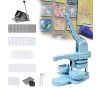 Macchina per creare magneti da frigorifero quadrati da 50x50 mm, macchina per creare magneti fotografici fai da te, macchina per creare badge con taglierina per carta e 100 componenti, per creare pul