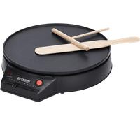 SEVERIN Crepiera Elettrica, 30 cm, 1000W, Piastra Antiaderente, Temperatura Regolabile, Spatola e Giracrepes in Legno Inclusi, Spia Luminosa, 30,5 x 34,5 x 8,0 cm, Nero - CM 2198