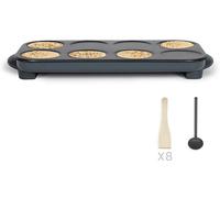 Maxi Crepe Party - LIVOO - DOC186G - 1500 W - 8 mini crepes 12 cm - Rivestimento antiaderente - Nero