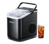 Macchina per cubetti di ghiaccio piccola con serbatoio dell'acqua da 1,2 litri, 9 cubetti pronti in 6 minuti, colore nero, con manico portatile, 10 kg/24 ore, macchina per cubetti di ghiaccio