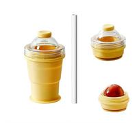 Macchina per cubetti di ghiaccio pieghevole 2 in 1, in silicone, riutilizzabile, portatile, con cannuccia e coperchio (2026), facile sformatura, tazza da viaggio a prova di perdite per caffè, succo di