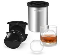Macchina per cubetti di ghiaccio trasparente da 2,5 pollici in acciaio inox trasparente, stampi per cubetti di ghiaccio in silicone premium senza BPA per whisky e cocktail (1 confezione)