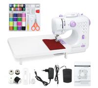 Macchina per Cucire Elettrica Manuale per Principianti Strumento DIY Accessorio Regalo, 12 Modelli di Cucito Automatici Velocità Regolabile, 2 Alimentazione con Supporto Pedale e Accessori di Base