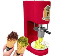 Macchina per elettrica da banco per pasticcerie e ristoranti | Modello commerciale per gelato a spaghetti, struttura in acciaio inossidabile, include 4 stampi, colore rosso, adatta a uso