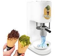 Macchina per elettrica da banco per pasticcerie e ristoranti | Modello commerciale per spaghetti gelato, include 4 stampi, struttura in acciaio inossidabile, colore bianco, ideale per uso
