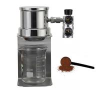 Macchina per espresso a doppia modalità, caffettiera manuale a pressione d'aria con manometro, estrazione stabile, valvola di sicurezza, pressione di esercizio 1-20 bar; ideale per casa(Black)