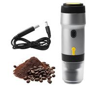 Macchina per Espresso elettrica Portatile, Macchina da caffè da Campeggio autoriscaldante, Piccola Macchina per Espresso (Ricaricabile USB), Compatibile con Capsule NES/DG e caffè macinato,