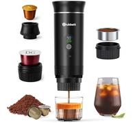Macchina per Espresso Portatile 3 in 1, macchina per caffe a batteria per viaggi in campeggio, Compatibile con Capsule Nespresso, Dolce Gusto e Caffè Macinato, 20 Bar, Autoriscaldante