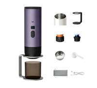 Macchina per espresso portatile con batteria, funzione di riscaldamento e | Macchina compatta da 90 ml con 15 bar, display, funzione di riscaldamento e utilizzo con caffè in polvere o capsule