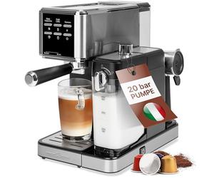 Macchina per espresso ProfiCook® 2 in 1 per caffè in polvere e capsule compatibili Nespresso - macchina con portafiltro da 20 bar - con sistema del latte per caffè e cappuccino - PC ES 1266