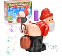 Macchina per fare bolle per bambini Luce divertente e musica che soffia bolle Babbo Natale con soluzione da 60 ml e batteria Giocattoli natalizi per ragazze ragazzi Rosso GIOCATTOLI GIOCHI.