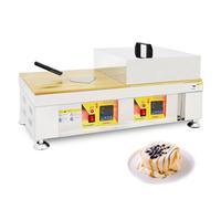 Macchina per fare frittelle e soufflé, macchina elettrica per soufflé da 2400 W con coperchio in acciaio inox, macchina per friggere padella elettrica piatta, attrezzatura per cuocere torte per