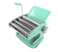 Macchina per fare pasta multifunzione, macchina per pasta manuale con manovella, 6 livelli regolabili, colore verde menta, base con ventosa e 3 lame - acciaio inox sicuro, (ventosa tipo 3