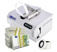 Macchina per Fasciare Banconote con Nastro di Carta Termico,Legatrice Intelligente con Display LCD,Regolazione Multilivello della Temperatura, 2 Secondi
