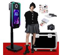 Macchina per Foto DSLR Selfie con Schermo Touch Screen da 21,5 Pollici e Sollevamento Elettrico, per Noleggio in Eventi, Matrimoni e Feste (Black, Photo Booth with Camera and Printer)
