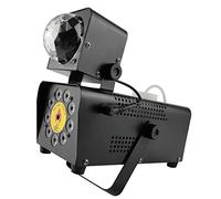 Macchina per fumo, 500 W, automatica portatile, per esterni, con 9 luci LED, telecomando senza fili, per feste, palcoscenico, matrimoni, Halloween e spettacoli di scena