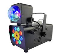 Macchina per fumo con 12 LED colori luce discoteca luci e 9 luci 500 W, macchina fumatore portatile per Halloween con telecomando wireless per feste palcoscenico