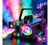 Macchina per fumo con Bluetooth,Sfera da discoteca luminosa e luci LED RGB, portatile altoparlanti Bluetooth con 9 LED luci controllabili, macchina per fumare DJ per Natale, festa, matrimonio, effetto