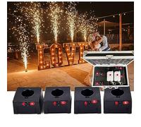 Macchina Per Fuochi D'Artificio Freddi A Mini Fontana (Ricevitore Da 4/6/8/12 Pezzi), Sistema Pirotecnico Per Scintillanti Per Matrimoni Con Telecomando Wireless, Con Custodia,4pcs