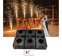 Macchina Per Fuochi D'Artificio Freddi A Mini Fontana (Ricevitore Da 4/6/8/12 Pezzi), Sistema Pirotecnico Per Scintillanti Per Matrimoni Con Telecomando Wireless, Con Custodia,6pcs