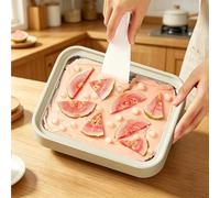Macchina Per Gelato Arrotolato, Piastra A Congelamento Istantaneo Con 2 Spatole, Impermeabile E Senza Necessità Di Elettricità, Vassoio In Acciaio Inox Per Gelato(White,20.5cm)