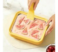 Macchina Per Gelato Arrotolato, Vassoio Per Gelato Istantaneo Con 2 Spatole, Macchina Per Dessert A Base Di Frutta, Yogurt E Gelato Soft, In Acciaio Inossidabile(Yellow,23cm)