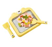 Macchina Per Gelato Istantaneo, Piastra In Acciaio Inossidabile Per Gelato Arrotolato Con 2 Spatole E Piedini Antiscivolo, Piastra Fai-da-te Per Yogurt Gelato E Gelato Soft