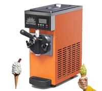 Macchina per gelato soft commerciale, macchina per gelato monogusto da 450 W, produzione 4-5 kg/h, tramoggia refrigerata da 2,5 l, pannello LCD, per ristoranti e pasticcerie(Orange)