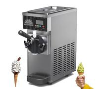Macchina per gelato soft commerciale, macchina per gelato monogusto da 450 W, produzione 4-5 kg/h, tramoggia refrigerata da 2,5 l, pannello LCD, per ristoranti e pasticcerie(Gray)