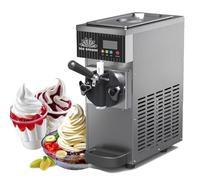 Macchina per Gelato Soft Commerciale - Produzione 4-8 Kg/H, 450 W/750 W, Display LED, Gelatiera, Erogatori a Compressore Da Banco per Ristoranti E Gelaterie,Grey-450W