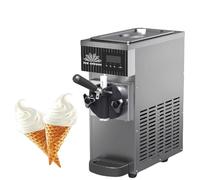 Macchina per gelato soft da banco Gelatiera monogusto in acciaio inox con preraffreddamento Pannello LCD 4-5 kg/h(Stainlesssteel)
