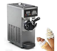 Macchina per Gelato Soft, Gewerbliche Tisch-Eismaschine, Serbatoio da 2,5L e Cilindro da 1L, Ciclo di Autopulizia, Pannello di Controllo LCD Intelligente e Resa Costante 4-5 L/Ora(Gray)