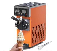 Macchina per gelato soft, macchina per gelato monogusto da banco da 750 W con tramoggia refrigerata da 3,5 l, serbatoio di congelamento da 1,2 l, pulizia automatica(Orange,BQL28)