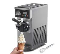 Macchina per gelato soft, macchina per gelato monogusto da banco da 750 W con tramoggia refrigerata da 3,5 l, serbatoio di congelamento da 1,2 l, pulizia automatica(Grey,BQL68)