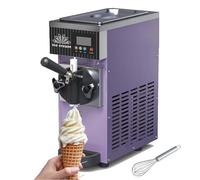 Macchina per gelato soft, macchina per gelato monogusto da banco da 750 W con tramoggia refrigerata da 3,5 l, serbatoio di congelamento da 1,2 l, pulizia automatica(Purple,BQL68)