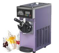 Macchina Per Gelato Soft Professionale 450w, Monogusto Da Banco Con Produzione 4-5 Kg/H Macchina Per La Pulizia Automatica Con Display Lcd E Funzioni One-Touch Per Uso Domestico E Commerciale(Purple)