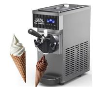 Macchina Per Gelato Soft Professionale 450w, Monogusto Da Banco Con Produzione 4-5 Kg/H Macchina Per La Pulizia Automatica Con Display Lcd E Funzioni One-Touch Per Uso Domestico E Commerciale(Gray)