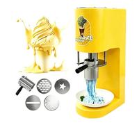 Macchina per Gelato Spaghetti 80W, Estrusore per Gelato alla Pasta con 4 Stampi Intercambiabili, Pressa Professionale da Banco per Ristoranti e Cucine Commerciali(giallo)
