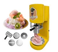 Macchina per Gelato Spaghetti Professionale Con 4 Stampi Di Diverse Forme, Estrusore per Pasta Di Gelato, Produzione Di 7,9 Galloni/Ora, Design Salvaspazio per Gelaterie, Facile Da Usare(Yellow)