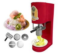 Macchina per Gelato Spaghetti Professionale Con 4 Stampi Di Diverse Forme, Estrusore per Pasta Di Gelato, Produzione Di 7,9 Galloni/Ora, Design Salvaspazio per Gelaterie, Facile Da Usare(Red)