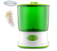 Macchina per Germogli di Fagioli, Macchina per Germogli Automatica con Spruzzatura Rotativa a 360 ° e 3 modalità Stagionali, Controllo PTC Intelligente, Kit Germogliatore Triple Layer + Pressing Tray
