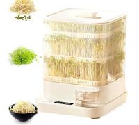 Macchina per Germogli di Soia Intelligente, Macchina per Germogli di Soia, Kit di Germogli di Semi con Display A LED E Serbatoio dell'Acqua da 1,5 Litri, per Ravanello, Erba di Grano, Orzo