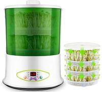 Macchina per Germogli di Soia, Kit di germinazione dei semi con display a LED, macchina for la germinazione intelligente, adatto for semi, strumento for la coltivazione di microgreens(3 layers-1)
