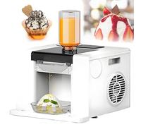 Macchina per Ghiaccio a Fiocchi con Raffreddamento Rapido - Generatore di Ghiaccio Tritato Veloce (1 Minuto) - Macchina per Bingsu Coreano Ideale per Casa, Bambini e Feste - Per Gelati e Dessert White