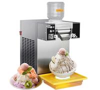 Macchina per Ghiaccio a Fiocchi di Neve Commerciale,Macchina Tritaghiaccio Elettrico 60/120/180kg/24 Ore, Macchina Elettrica per Ghiaccio Tritato(60KG)