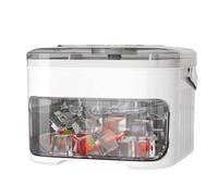 Macchina per ghiaccio da 50 cubetti con coperchio a pressione facile, vassoio portatile per cubetti di ghiaccio a doppio piano, secchiello per ghiaccios per camper, ufficio