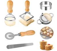 Macchina Per Gnocchi, Stampo Per Biscotti Wonton, Taglierina Quadrata Per Wonton, Macchina Per Formare Wonton Rotonda, Ruota Per Pasta, Pala Per Carne (Set da 6 pezzi)