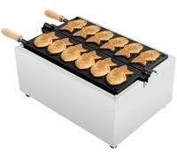Macchina Per Gofres Commerciali, Macchina Elettrica Per 2400 W Gofres Da Banco Con 6 Slot, Rivestimento Non Stringa, Forma Del Fornaio Taiyaki A Forma Di Pesce Per L'uso D